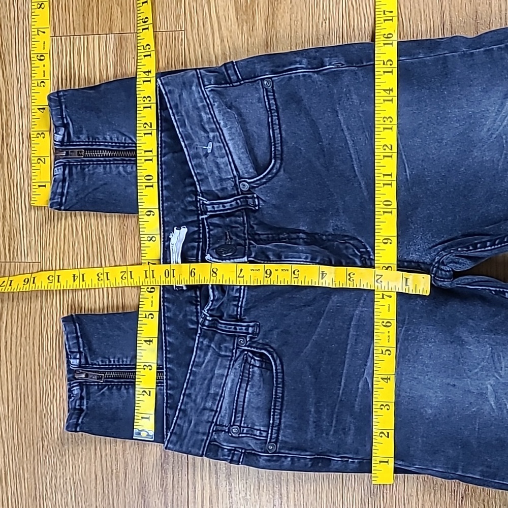 FREE PEOPLE 27x25 SKINNY STRECH ZIPER CUFFS PRE-OWNED WOMENS, GIRLS PANTS - Picture 2 of 8